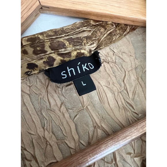 Shiko vintage textured animal print button up shirt Large Y2K Fairy Festival - Picture 4 of 9